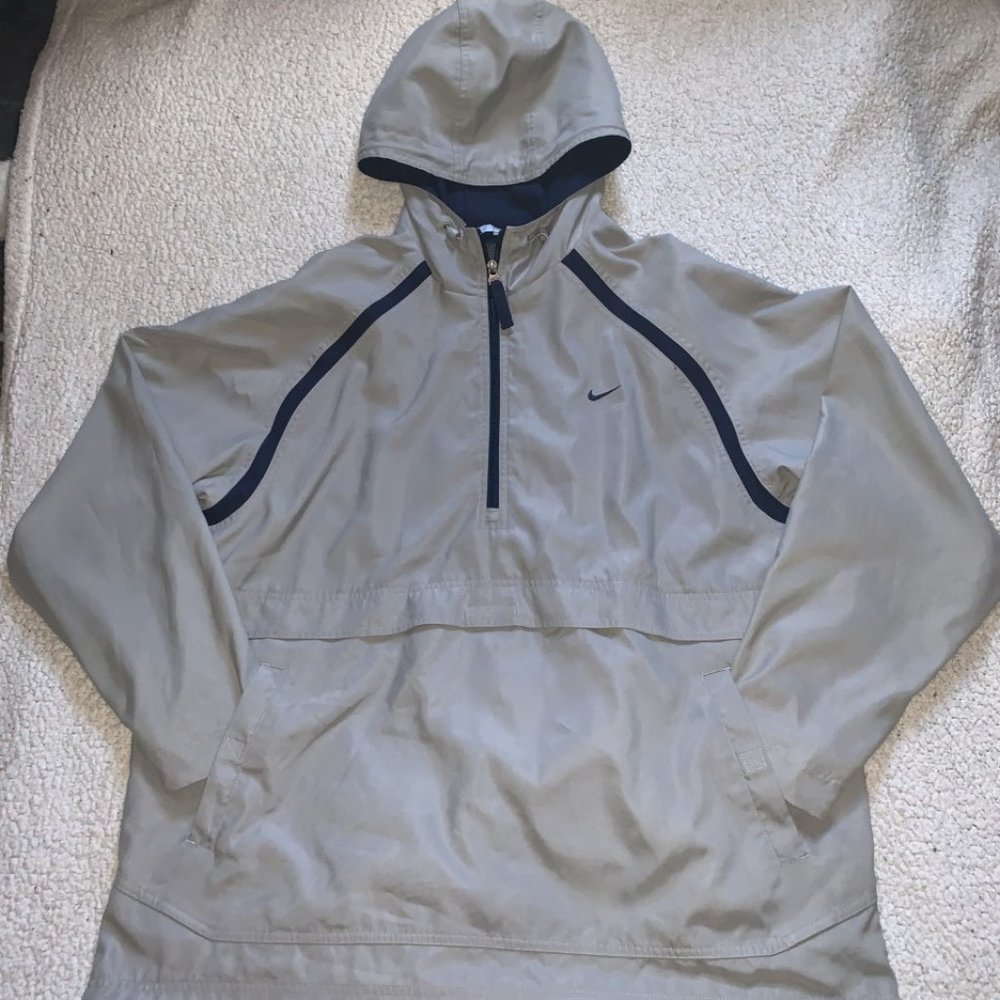Nike Pullover Jacket with Hood Size XL Grey & Blue